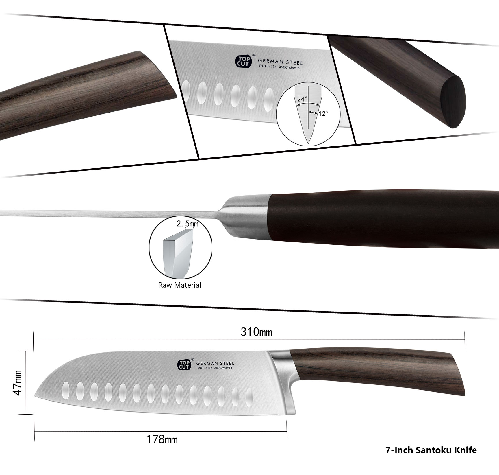 W3 Series Santoku Knife