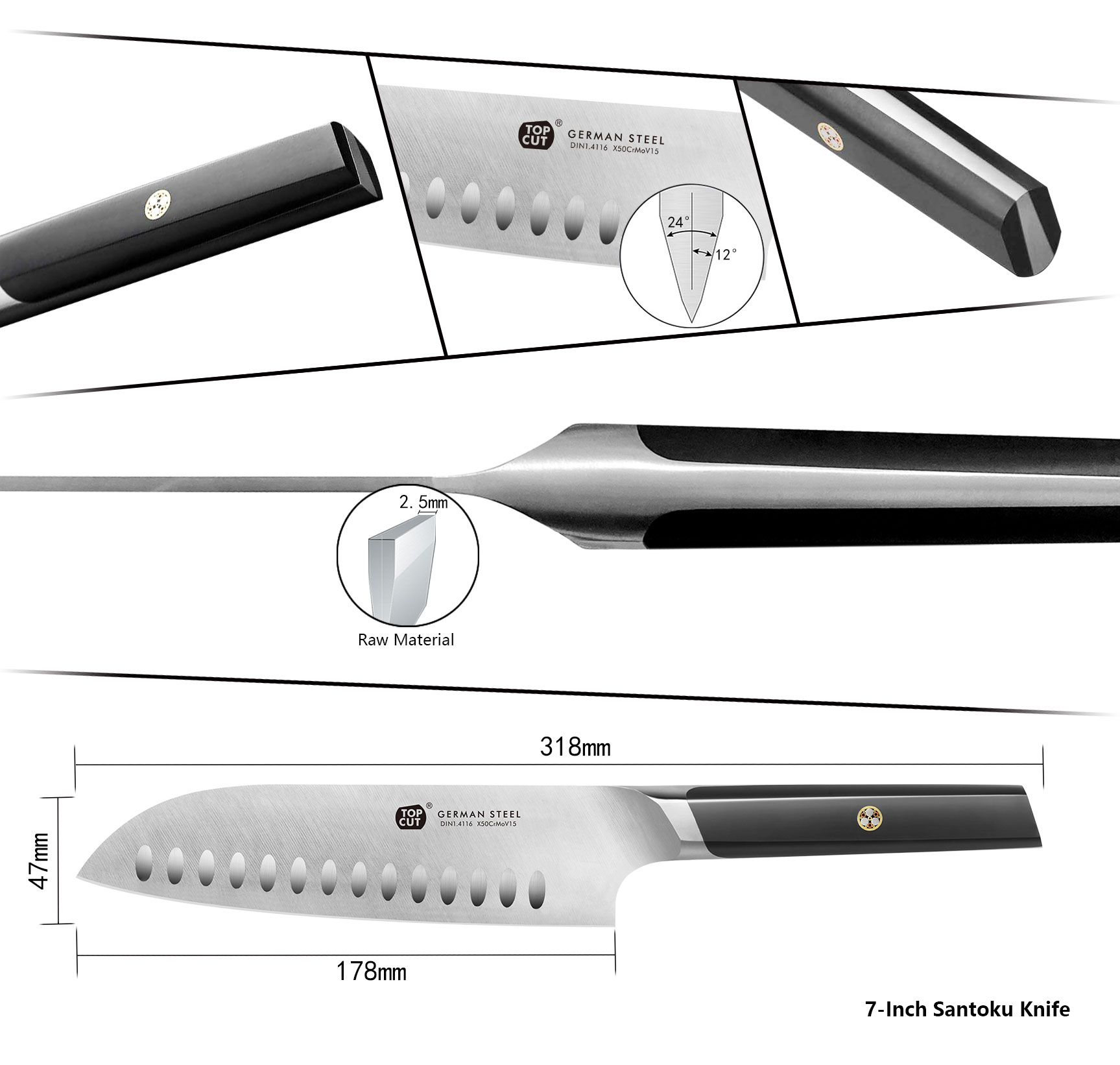 M55 Series Santoku Knife